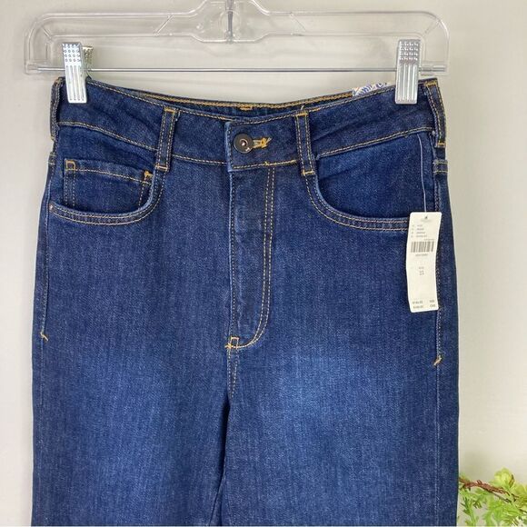 ANTHROPOLOGIE denim | Pilcro The Split Straight Jeans | size 25 | Dark Wash |NWT - Picture 3 of 11